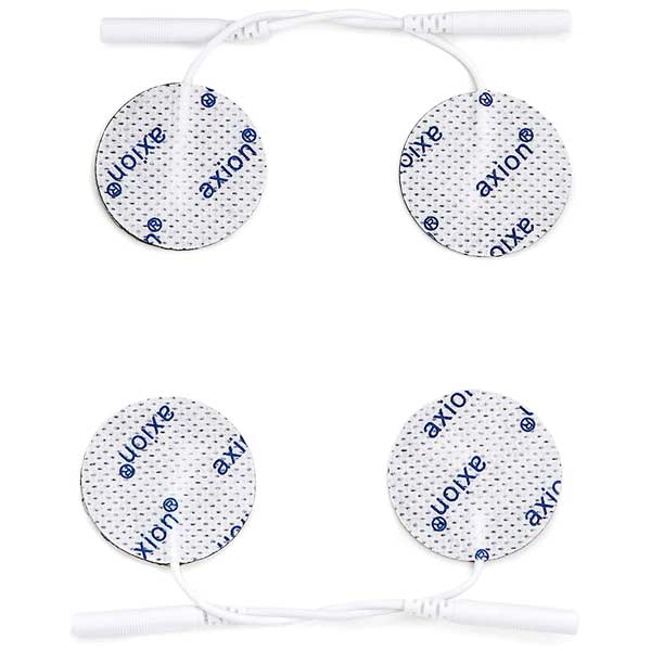 Electrodes (round), Ø 3.2 cm - 4 pieces - compatible with axion, Prorelax, Promed - 2mm plug connection.