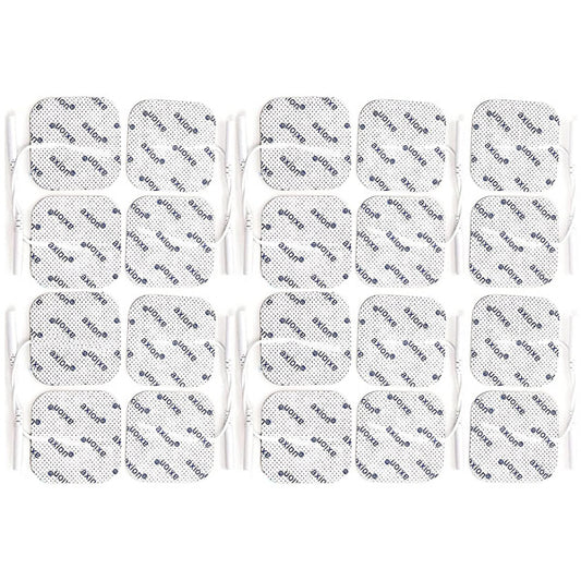 Elektroden, 5x5 cm - 20 Stück - passend zu axion, Prorelax, Promed, Auvon - 2mm Steckanschluss