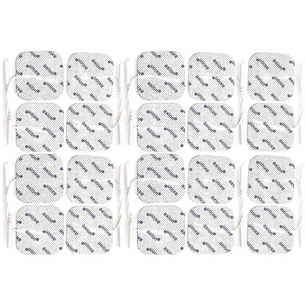 Electrode pads, 5x5 cm - pack of 20 - suitable for axion, Prorelax, Promed, Auvon - 2mm jack connection
