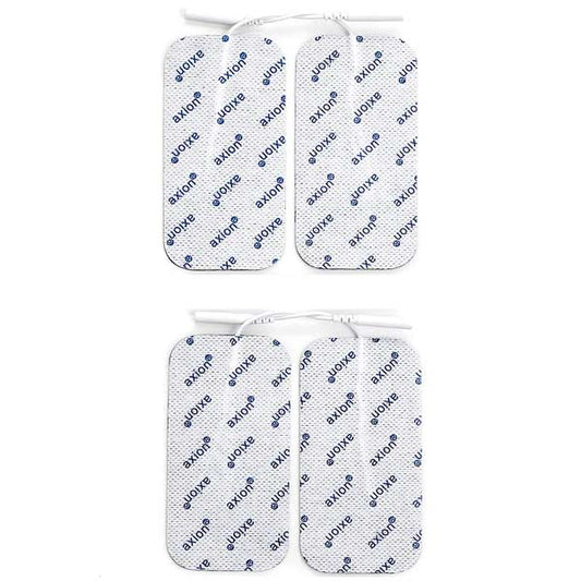 Elektroden 10x5 cm - 4 Stück - passend zu axion, Prorelax, Promed, Auvon - 2mm Steckanschluss