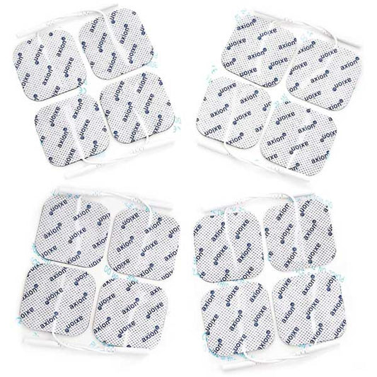 Elektroden, 4x4 cm - 16 Stück - passend zu axion, Prorelax, Promed, Auvon - 2mm Steckanschluss
