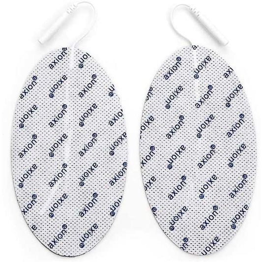 Ovale Waden-Elektroden - 2 Stück - passend zu axion, Prorelax, Promed, Auvon - 2mm Steckanschluss