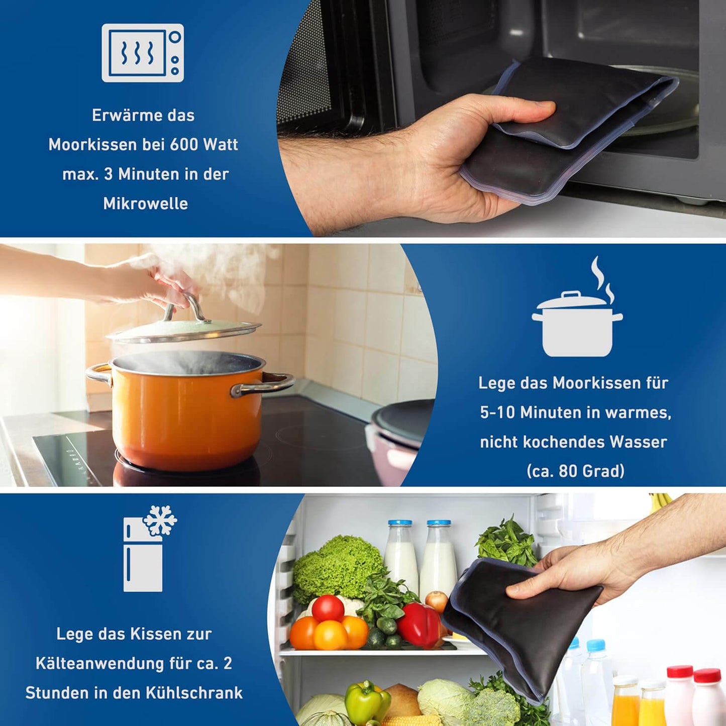 Großes Moorkissen 30x40cm inklusive Hülle aus Vließstoff