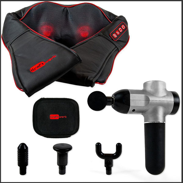 Lot de 2 appareils de massage (pistolet de massage + appareil de massage Shiatsu) de chez Kraftwerk