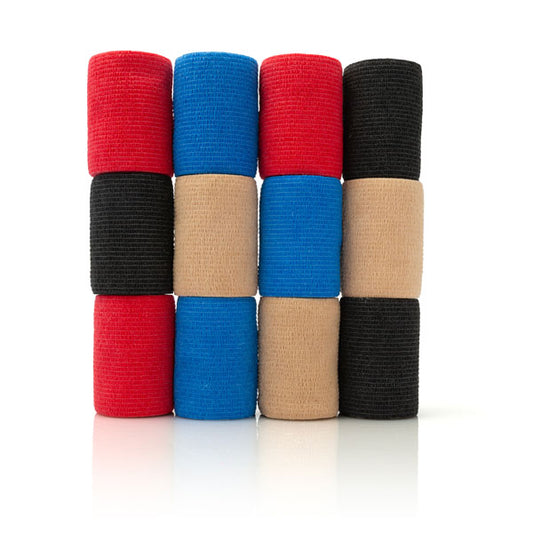 Haftbandage 12 Rollen 7,5cm Breite 4,5m Länge Mix-Set in 4 Farben