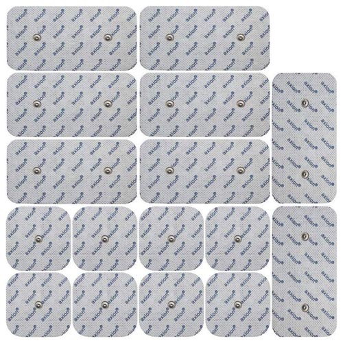 Set mixto de electrodos - 16 piezas - compatibles con Compex - conexión de botón de 3,75mm