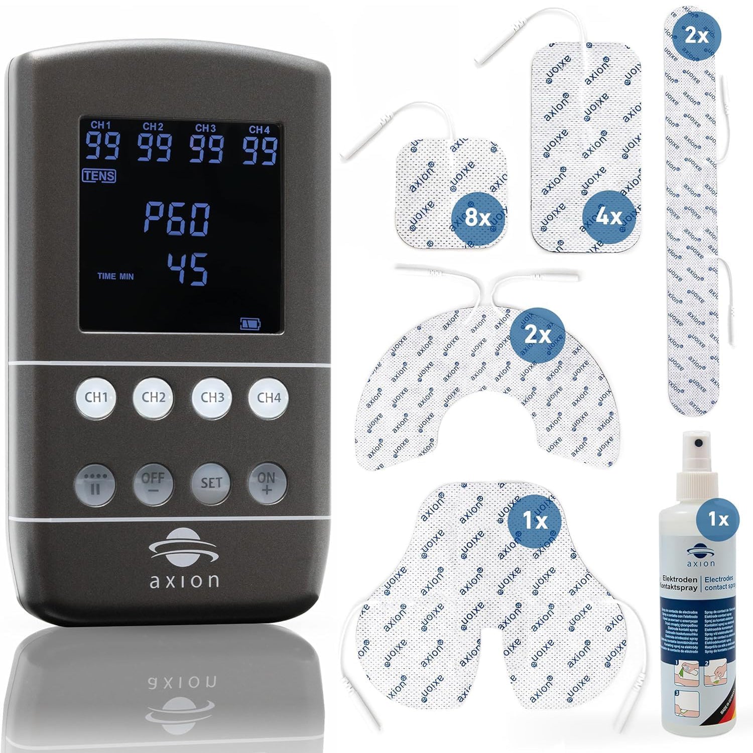 TENS Machine 4-Channel STIM-PRO X9B Combo Set – including Back