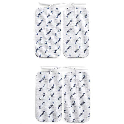 Electrodes 10x5 cm - 4 pieces - suitable for axion, Prorelax, Promed, Auvon - 2mm plug connection