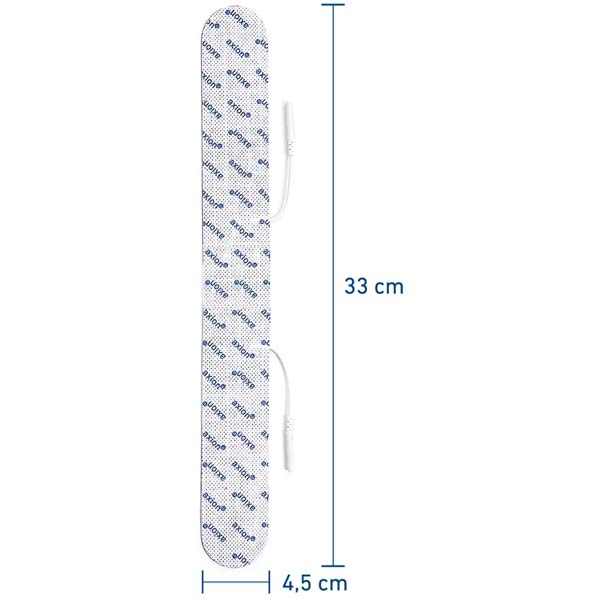 Electrodes dorsales longues - 33x4 cm - 2 pièces - compatibles axion, Prorelax, Promed - connecteur 2mm