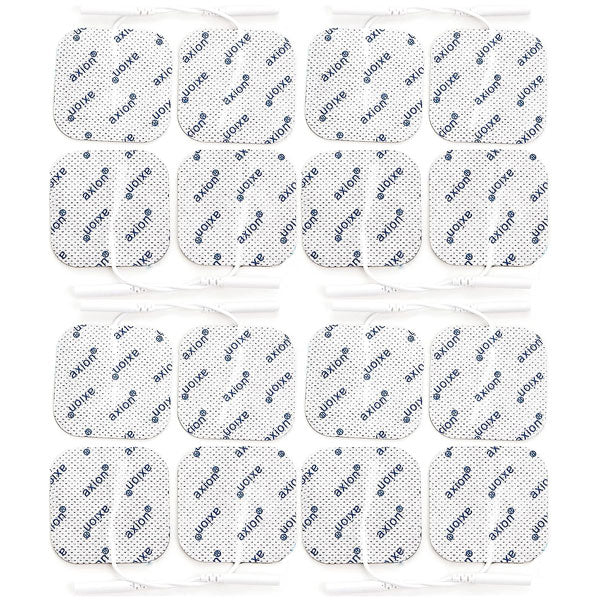 Electrodes, 5x5 cm - 16 pieces - suitable for axion, Prorelax, Promed, Auvon - 2mm plug connection