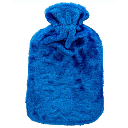 Hot water bottle with cover - blue - 33x20 cm