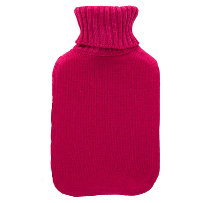 Bolsa de agua caliente con funda rosa - 33x20 cm