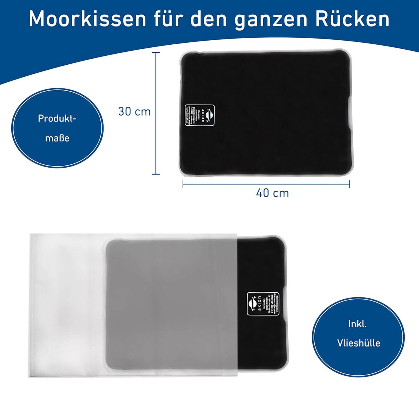 Großes Moorkissen 30x40cm inklusive Hülle aus Vließstoff