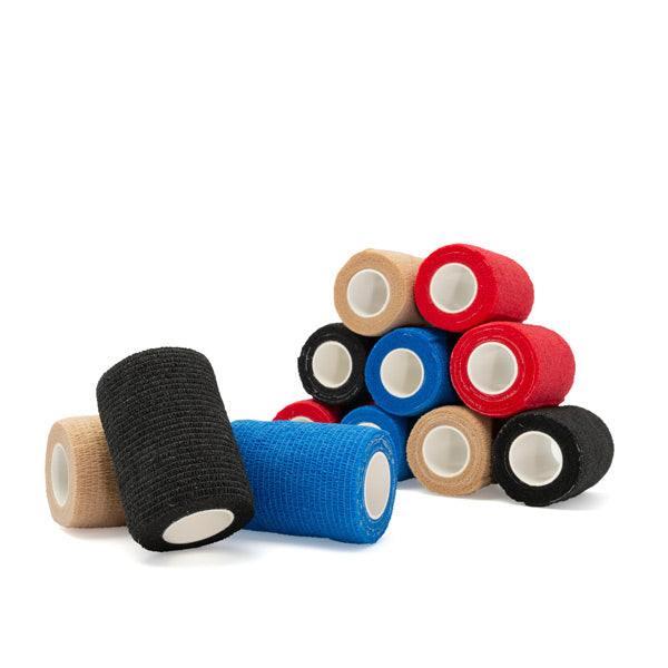 Set de 12 rollos de vendas cohesivas de 7,5 cm de ancho en 4 colores