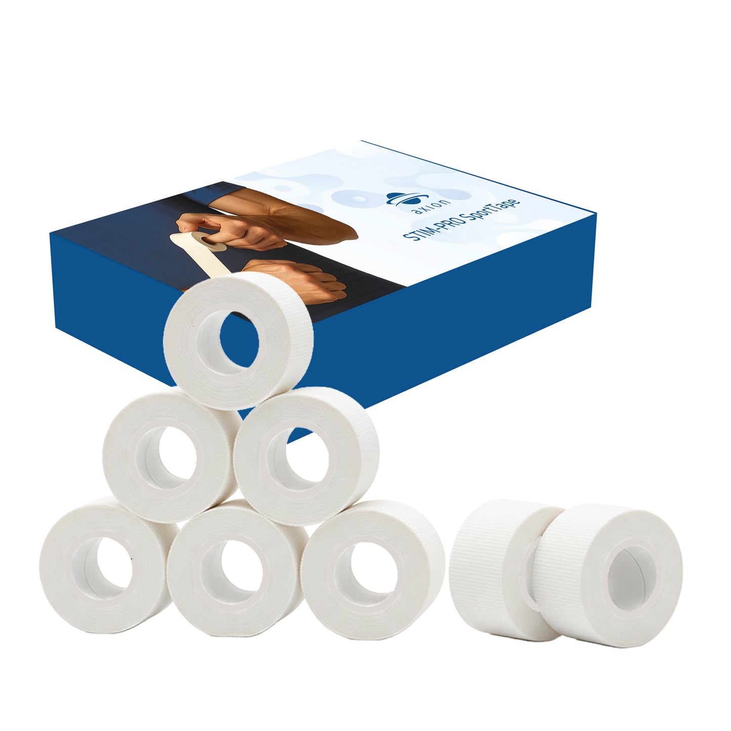 Tape deportivo rígido, no elástico – 8 rollos (2,5 cm x 13,7 m)