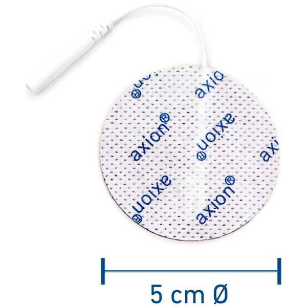 Électrodes Ø 5 cm rondes - 8 pièces - convient pour Axion, Prorelax, Promed, Auvon - connecteur 2mm