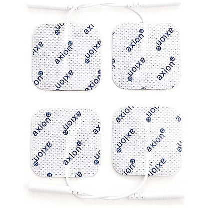 Electrodes, 4x4 cm - 4 pieces - suitable for axion, Prorelax, Promed, Auvon - 2mm plug connection