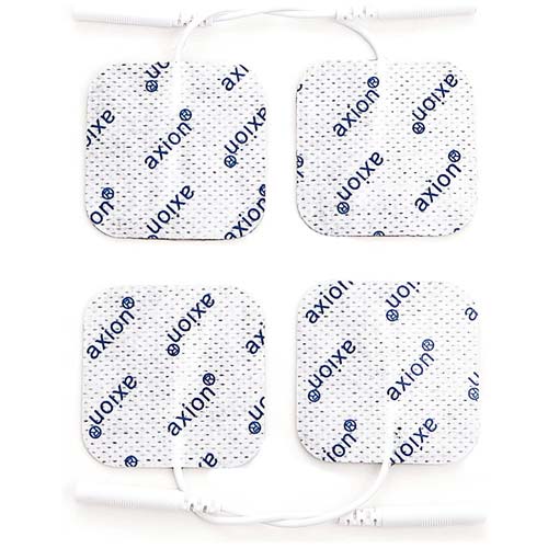 Electrodes, 4x4 cm - 4 pieces - suitable for axion, Prorelax, Promed, Auvon - 2mm plug connection