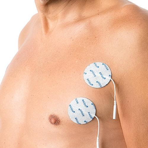 Electrodes (round), Ø 5 cm - 4 pieces - suitable for axion, Prorelax, Promed - 2mm plug connection