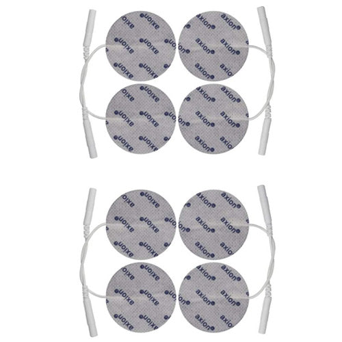 Electrodes Ø 5 cm round - 8 pieces - suitable for axion, Prorelax, Promed, Auvon - 2mm plug connection