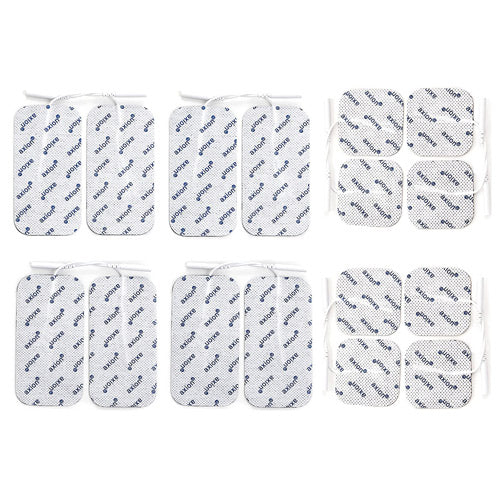 Axion Elektrodenpads passend zu Revitive, Prorelax, Promed, axion - 5x5cm, 10x5cm, 16 St.,2mm Steckanschluss, selbstklebende Elektrodenpads